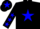 Silk - Black body, soft blue star, black arms, soft blue stars, black cap, soft blue star