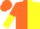 Silk - Orange and yellow halves, orange and yellow sun emblem