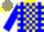 Silk - Yellow, blue braces and 'rio', blue blocks on sleeves