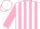 Silk - White, pink braces, pink stripes on sleeves, white cap
