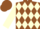 Silk - Brown and cream diamonds, cream sleeves, brown cap