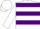 Silk - White body, purple hooped, white arms, purple hooped, white cap, purple hooped
