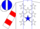 Silk - White, white stars on blue panel, red hoops on sleeves