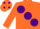 Silk - Orange, large purple spots, orange sleeves and cap, purple spots