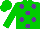 Silk - Green, purple dots