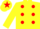 Silk - Yellow, red spots, yellow cap, red star