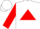 Silk - White, green trimmed white 'r' on red triangle, red triangle on sleeves