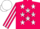 Silk - Hot pink, white stars, white star stripe on sleeves, white cap