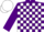 Silk - Purple and white blocks, white cap