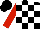 Silk - BLACK and WHITE check, RED sleeves