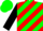 Silk - Green, red diagonal stripes, black sleeves, green cap