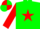 Silk - Green, red star and sleeves, quartered cap