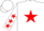 Silk - White, red star, white rockin teepee, white sleeves, red stars, red cuffs