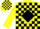 Silk - Yellow, yellow 's' on black diamond, black diamond blocks on yellow sleeves