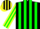 Silk - Black, yellow and green stripes
