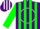 Silk - Purple, White Circle, Green Stripes On Sleeves