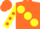 Silk - Orange,Yellow large spots, Yellow Sleeves, Orange spots, Orange Cap