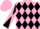 Silk - Pink, black diamonds, black and pink diagonal quarters on sleeves