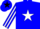 Silk - Blue, black framed ''c/r'' on white star, white star stripe on sleeves