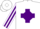 Silk - White, purple diamond cross, purple diamond stripe on sleeves