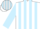 Silk - White, light blue emblem, light blue stripes on sleeves