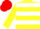 Silk - Yellow, two white hoops, red cap