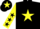 Silk - Black, yellow star, yellow sleeves, black stars, black cap, yellow star