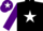 Silk - Black, white star, purple sleeves and cap, white star
