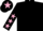 Silk - Black, pink stars on sleeves, black cap, pink star