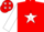 Silk - Red, red 'jl' in white star, red stars on white sleeves