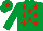 Silk - Emerald green, red stars, red star on cap