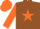 Silk - Brown body, orange star, orange arms, brown hooped, orange cap