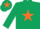 Silk - Dark green body, orange star, dark green arms, dark green cap, orange star