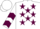 Silk - White, maroon winkin eye emblem in maroon stars, maroon chevrons on sleeves, white cap