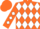 Silk - Orange and white diamonds, orange sleeves, white diamonds on orange cap