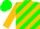 Silk - Green, gold diagonal stripes, gold sleeves, green cap