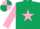 Silk - Dark Green, Pink star and sleeves, quartered cap