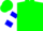 Silk - Green, white lighthouse, blue bars on sleeves, green cap