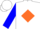 Silk - White, orange 'pjb' on blue diamond, orange diamond stripe on blue slvs, white cap
