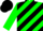 Silk - Green, black diagonal stripes, green sleeves, black cap