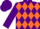 Silk - Purple & orange diamonds, purple cap