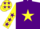Silk - Purple, bright yellow star, yellow sleeves, purple stars and cuffs, bright yellow cap, purple stars