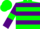 Silk - Green body, purple hooped, purple arms, green armlets, green cap