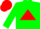 Silk - Forest Green, Crimson Triangle, Crimson Cap