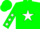 Silk - Green,green ''jrs'' on white star, white stars on sleeves