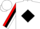 Silk - White, red 'f/r' in black diamond frame, white 'fr' on red & black diamond stripe slvs, white cap