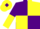 Silk - Purple and yellow quartered diagonally, halved sleeves, yellow cap, purple diamond