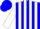 Silk - Blue, grey braces, white stripes on sleeves, blue cap
