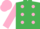 Silk - Emerald Green, Pink spots, sleeves and cap