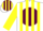 Silk - White, Maroon Ball, Maroon And Yellow Stripes On Sleeves